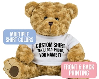 Custom Teddy Bear Shirt - Personalized Photo or Text for 14-16 Inch Plush - Fits BAB
