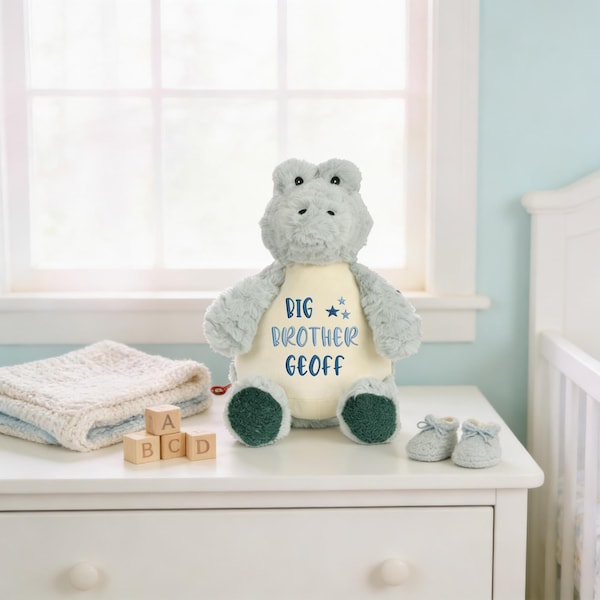 Personalized BIG BROTHER Plushie - Embroidered Name & Date