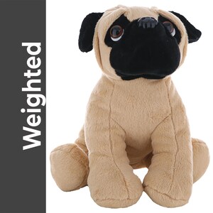Weighted Pug Plushie, 16 Inch Sensory Stuffed Animal, Calming Anxiety Comfort Toy