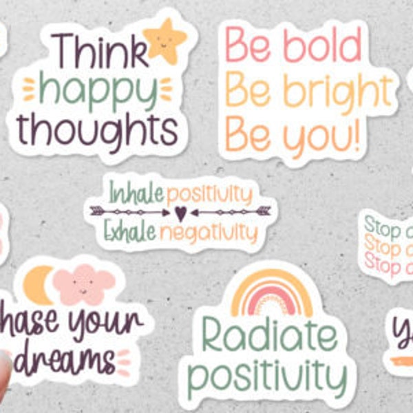 INSPIRATIONAL 10 Piece Waterproof STICKER PACK for Laptops, Water Bottles, Notebooks, Journals and more