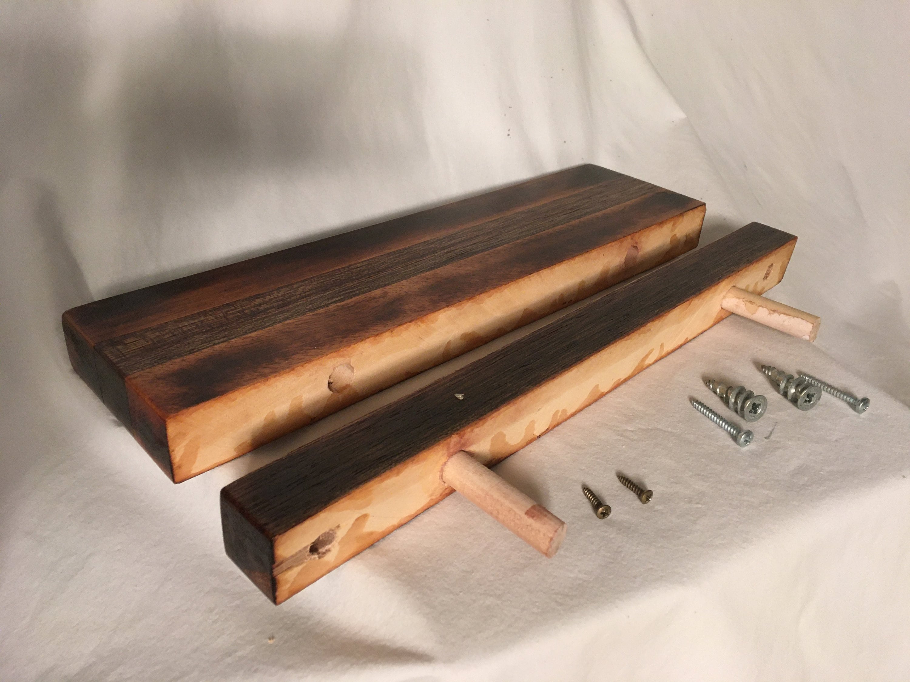 Shelf Reclaimed Floating Butcher Block Etsy