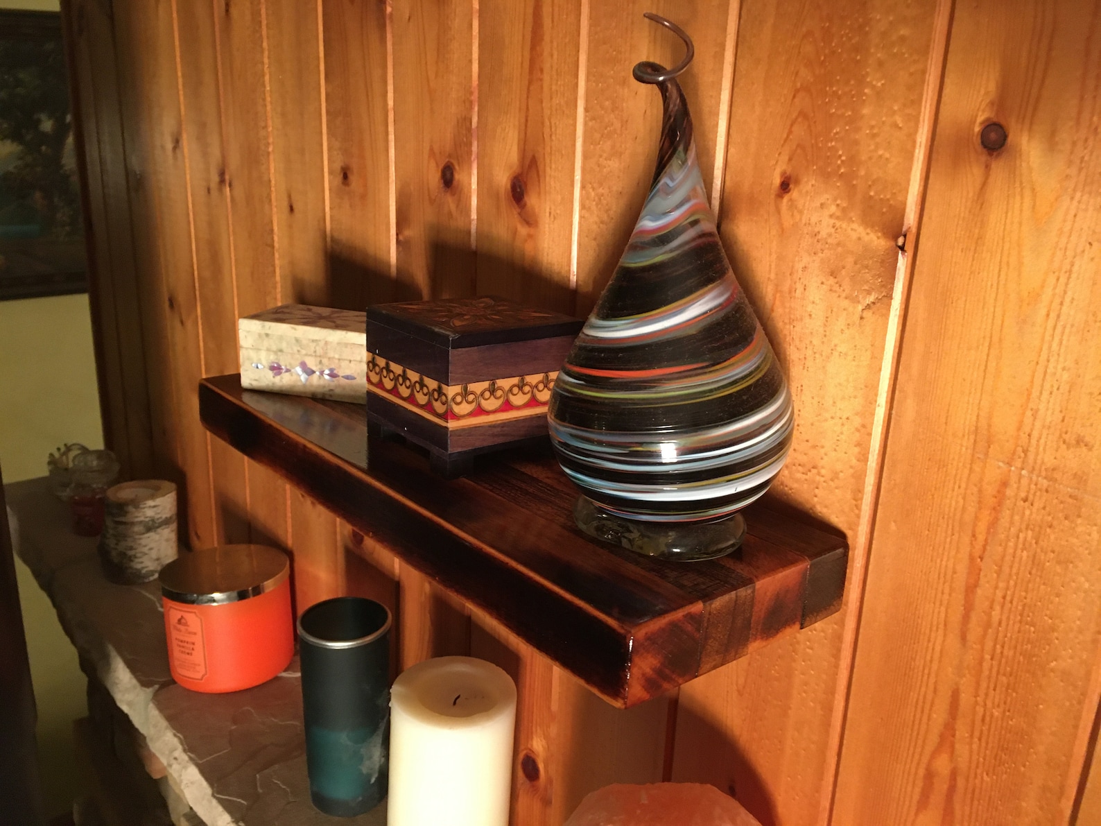 Shelf Reclaimed Floating Butcher Block Etsy