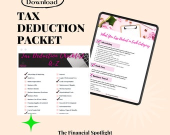 Small Business Expense List | Tax Deduction Checklist and Deduction Breakdown Printable | Instant PDF Download | Self-emplolyed  Expenses