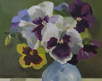 Pansies 6 - Fine Art Print from Still Life Oil Painting