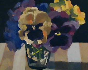 Pansies 5 - Fine Art Print from Still Life Oil Painting