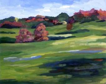 Fall Trees - landscape painting, print, art