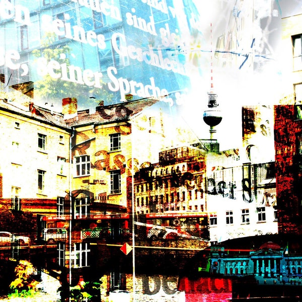 Berlin, Kunstwerk, Wandbild, Collage, digitale Fotokunst, Kunst, Fine Art, Druck, Print