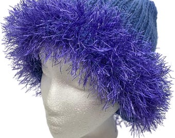 Gorro de canalé tejido a mano para adulto (grande)