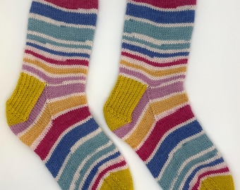 Calcetines tejidos a mano / Talla 3-4 del Reino Unido (35,5-37 de la UE)
