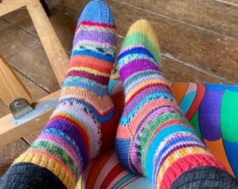Calcetines divertidos únicos y personalizados tejidos a mano