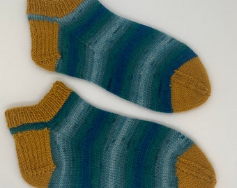 Calcetines tobilleros tejidos a mano / Talla 4-5 del Reino Unido