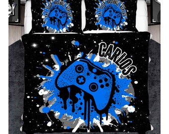 Personalized  Gaming Duvets Cover Set For Boys, Customized Bedding Set for  Gamers Bedroom Duvet And Pillow Set, Gaming Gifts for Teens