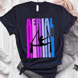 Personalized Aerialist Shirt With Name on,  Aerial Yoga TShirt for Women, Gifts for Girls Who Love  Silk Dancing, Aerial Shirts for Moms