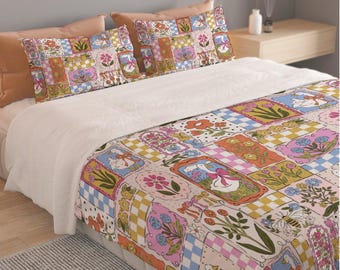 Patchwork Goose Comforter Bedding For Kids And Women