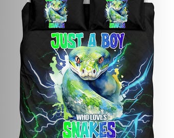 Custom Just A Boy Who Loves Snakes Duvets And Comforter Sets