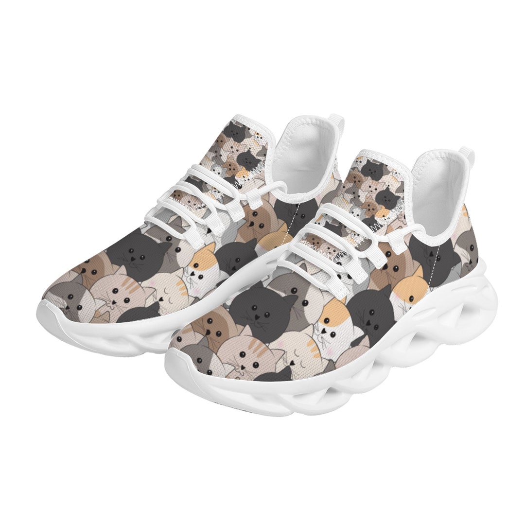 Womens Funny Cat Sneakers Sneaker Shoes for Cat Lovers Gift Etsy