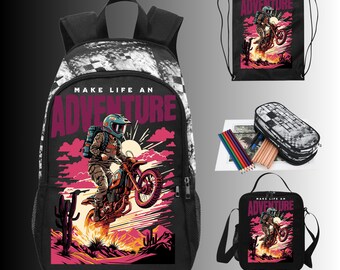 Mochilas para motocross personalizadas con nombre, ¡haz de la vida una aventura!