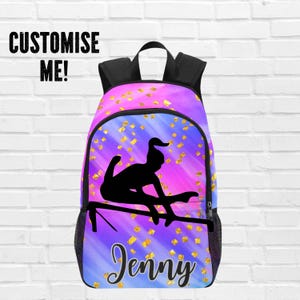 Mochila de gimnasia personalizada con nombre - Bolsa de gimnasia personalizada para niños - Mochila de gimnasta con lonchera a juego
