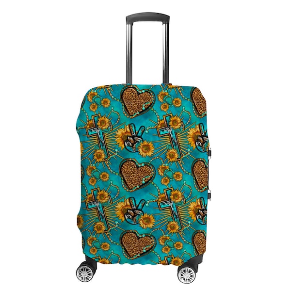 Ichthys Christian Pattern Print Luggage Cover Protector