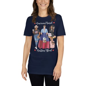 Afro Haiti Shirt for Women, African Haitian TShirt, Born In Haiti Raised in America, Haitian Queen TShirt, Haitian Roots Heritage DNA Blood image 3