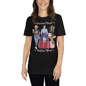Afro Haiti Shirt for Women, African Haitian TShirt, Born In Haiti Raised in America, Haitian Queen TShirt, Haitian Roots Heritage DNA Blood image 2