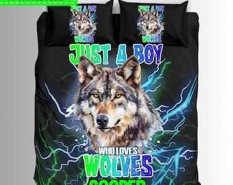 Custom Just A Boy Who Loves Wolves Duvets And Comforter Sets