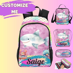 Sac à dos requin personnalisé pour tout-petits, cartable requin personnalisé pour enfants qui commencent la maternelle, cartables personnalisés pour enfants, cadeau requin