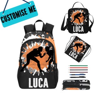 Sac à dos de catch personnalisé pour fille, cartable personnalisable pour catcheur, sacs à dos de catch pour la rentrée des classes, cadeau pour catcheur