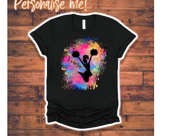 Girls Cheerleading Birthday Shirt Fully Personalized - Customised Cheerleading Birthday TShirt for Cheerleading Girls - Cheerleading TShirt