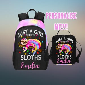 Sac à dos enfant violet tie-dye paresseux - sac à dos enfant avec paresseux - joli cartable pour enfants et filles - sac maternelle - sacs de livres