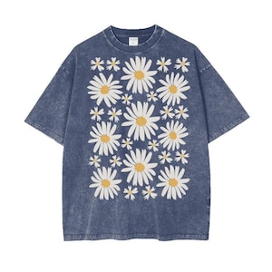 Pressed Flowers Shirt for Men, Oversized Daisy Shirt, Wildflowers T-Shirt for Women With Daisies On, Flower Power Shirt, Daisy T-Shirts,
