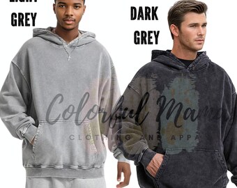 Mens Acid Wash Oversized Hoodie,  Women's Oversize Hoodie Sweaters, Acid Wash Hoodie With Pockets,