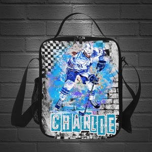 Custom Ice Hockey Lunchbox, Hockey Gifts for Boys, Hockey Lunch Bags With Name On, Customized Ice Hockey Lunchbags