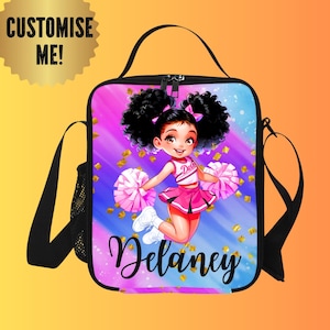 Boîte à lunch pour filles avec pom-pom girls - Boîte à lunch de pom-pom girls pour enfants - Boîte à lunch isolée pour enfants - Sac à lunch pour enfants pour l'école
