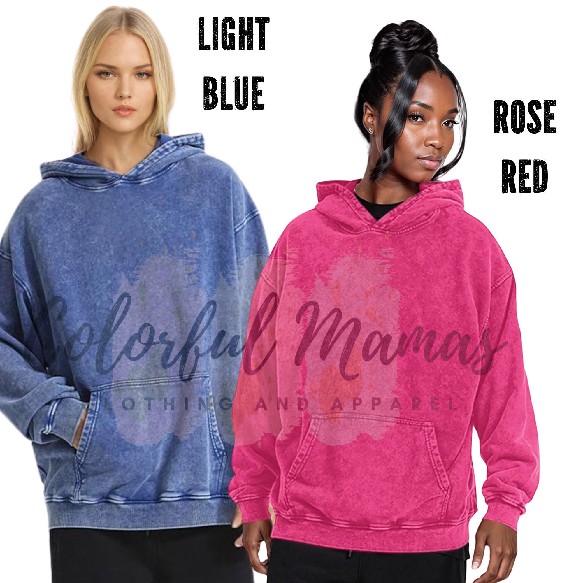Blue Acid Wash Oversized Hoodies for Men and Women, Navy Oversize