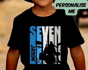 Boys Customized 7th Drummer In band Birthday Shirt with Name, Personalized Drum TShirt for Boys, Drummer Gifts for Son Grandson