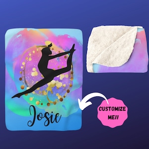 Personalized Girls Dancing Blanket - Customized Girls Dancer Blanket - Gift for Dancer  for Christmas - Womens Dance Blanket for Bedroom