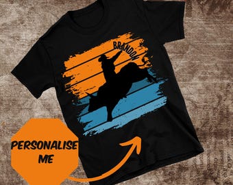 Personalized Rodeo  Shirt for Boys, Boys Rodeo  T-Shirt With Name On, Customized Shirts for Rodeo  Kids,  Teen Teenagers Bull Riding