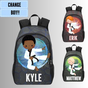 Sac à dos de karaté personnalisé pour enfants - Sac à dos personnalisé pour arts martiaux - Sac à dos de jui Jitsu pour enfants - Sac pour garçons pour la pratique du judo