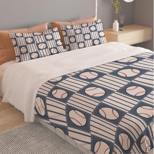 Boys Baseball Bedding, Retro Baseball Gifts for Kids