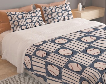 Boys Baseball Bedding, Retro Baseball Gifts for Kids