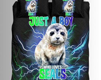 Custom Just A Boy Who Loves Seals Duvets And Comforter Sets