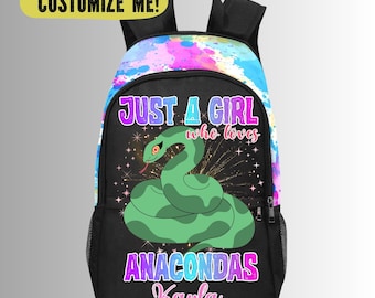 Just A Girl Who Loves Anacondas Backpack for Kids