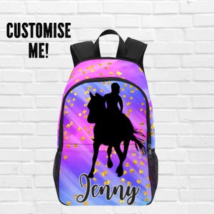 Sac à dos cheval pour enfants - Sac à dos cheval pour filles - Sac style rétro vintage Love Horses - Cartable avec chevaux - Sac cheval