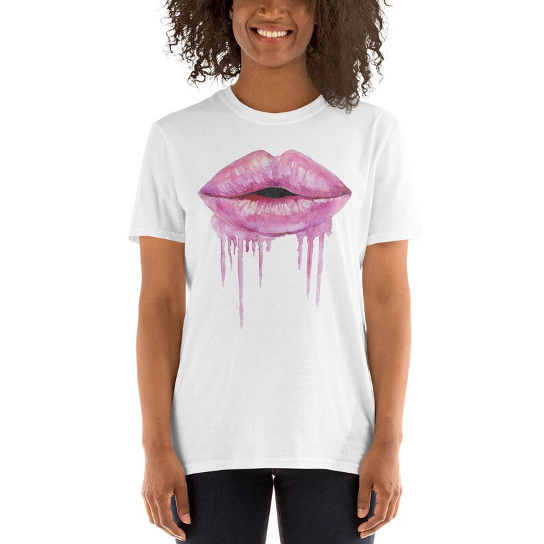 Dripping Lips Tee for Women Lips T Shirt Lips & Teeth Tee Etsy