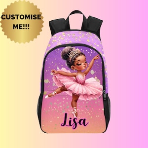 Sac à dos de ballet personnalisé pour fille, joli sac à dos ballerine et sac à lunch assorti pour tout-petits, danseurs de ballet de prématernelle