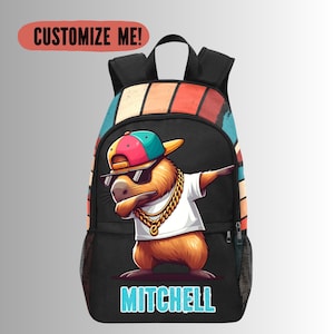 Sac à dos Capybara pour garçons, sacs de rentrée pour enfants Capybara, sacs d'école personnalisés pour enfants fans de Capybara