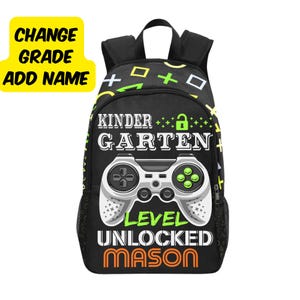 Sac à dos de jeu déverrouillé pour joueurs de niveau maternelle, sac à dos de jeu, sac à dos de joueur pour cartable de sport, jeux vidéo