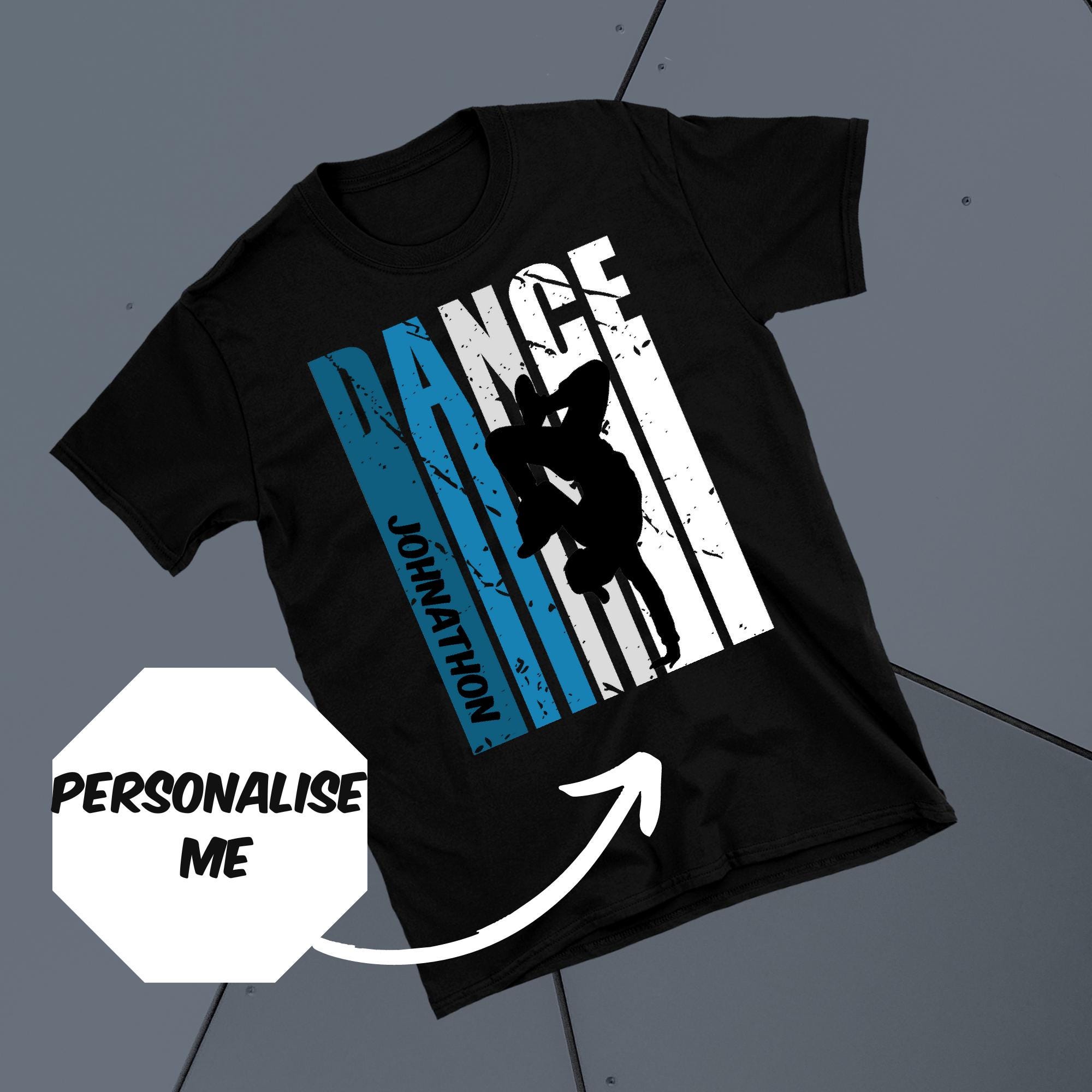 Camiseta de baile para niños con nombre, camiseta personalizada de bailarín para niños, camiseta personalizada para bailarines, regalo para bailarines de breakdance.