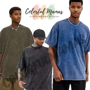 Mens Stone Washed Shirts in Oversized Style,  Oversized  Shirts for Men, Plain Acid Wash Shirts in Distressed Style, Oversize Shirt